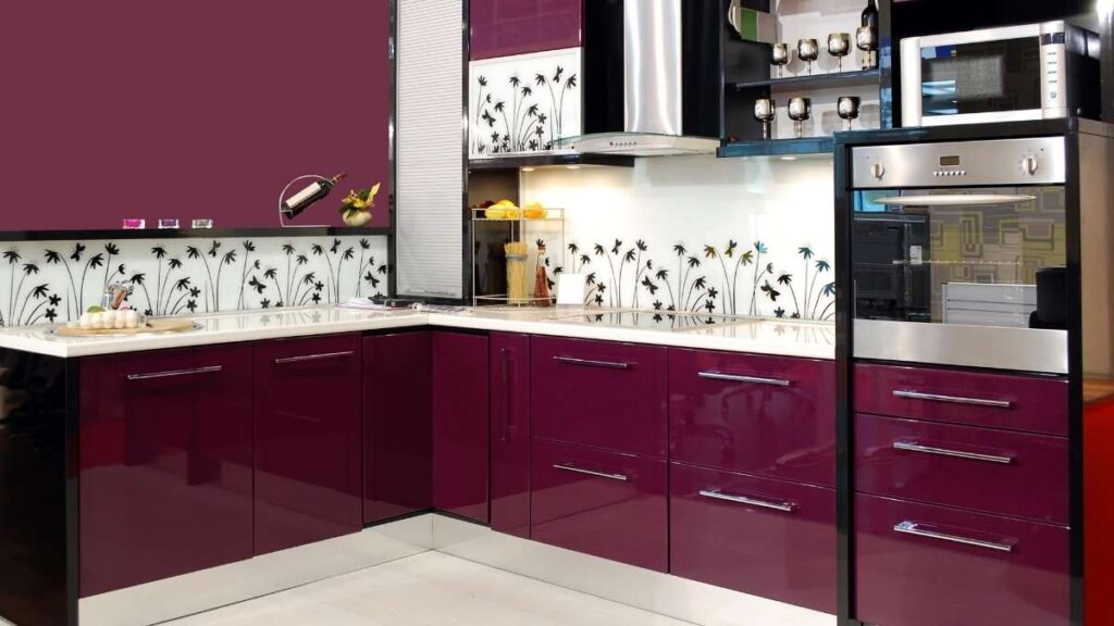 Deep Purple Kitchen Cabinet