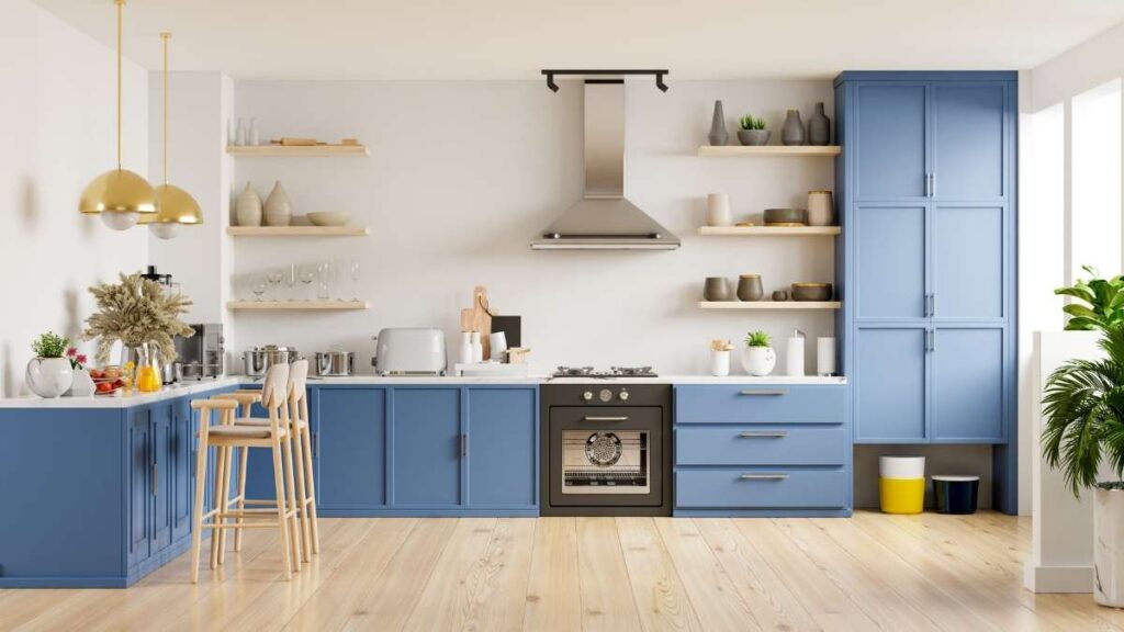Sky Blue Kitchen Cabinet