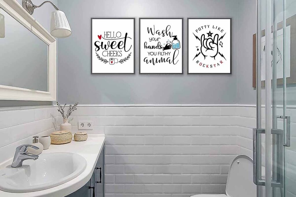 wall hanging ideas for bathroom