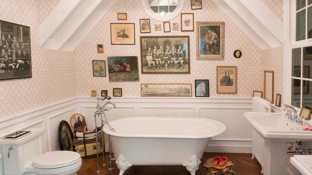 Bathroom With A Gallery Wall