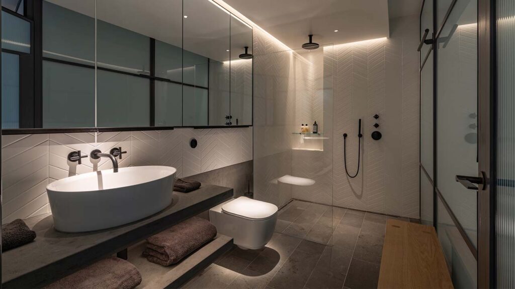 Bbathroom Design With Modern Lightning