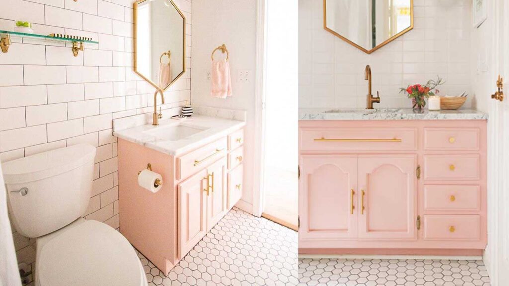 Peachy Pink Bathroom