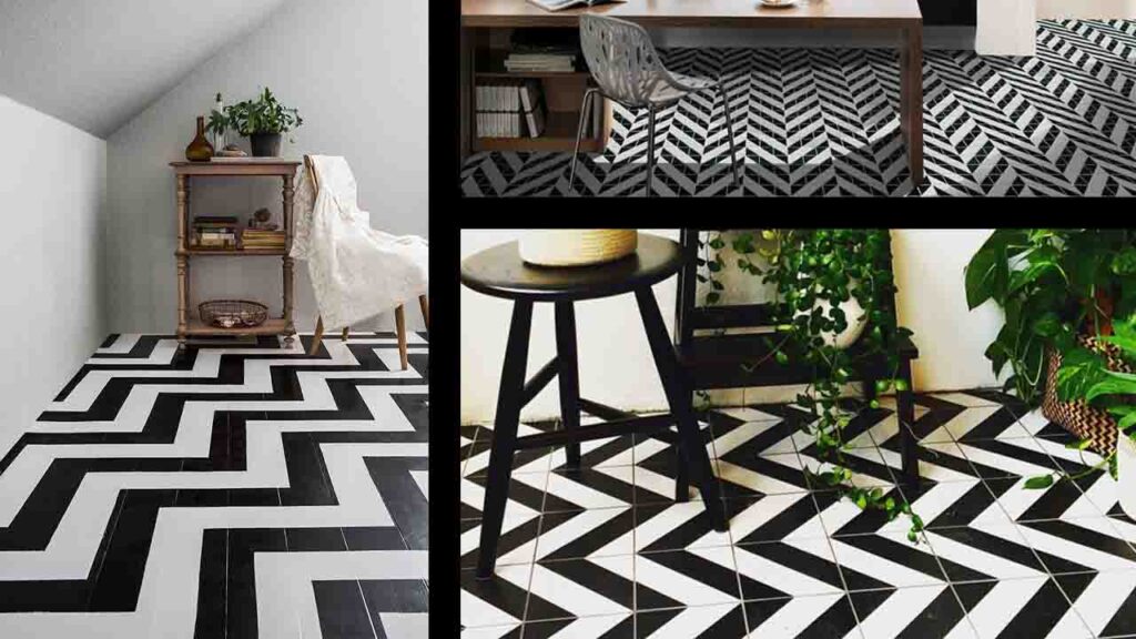 Black And White Chevron Tiles
