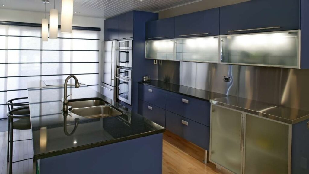 Gray And Navy Kitchens