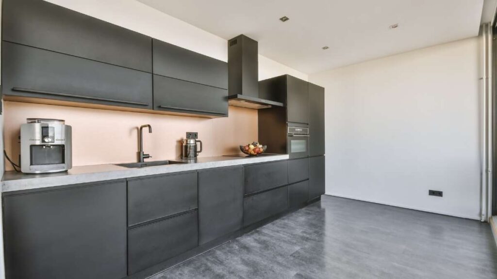 Matte Black Kitchen Cabinet