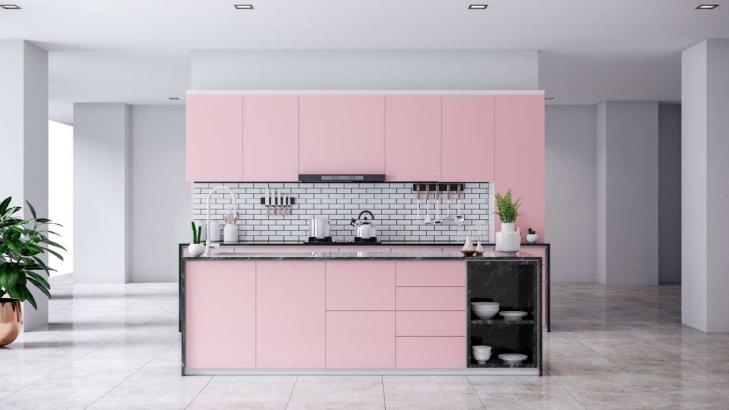 Pink Kitchen Cabinet