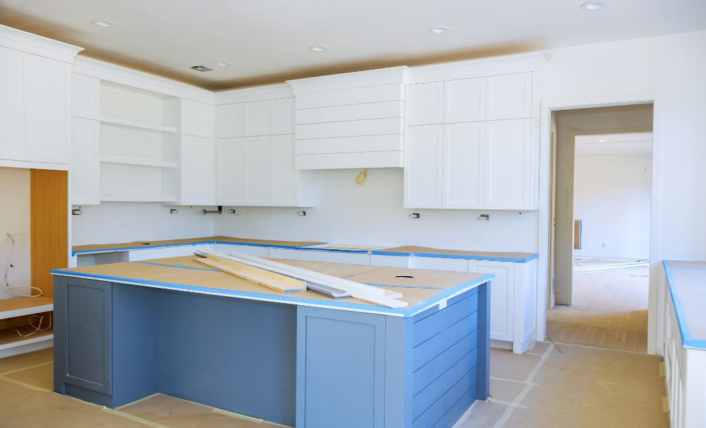 Two Color Painting Kitchen Cabinets