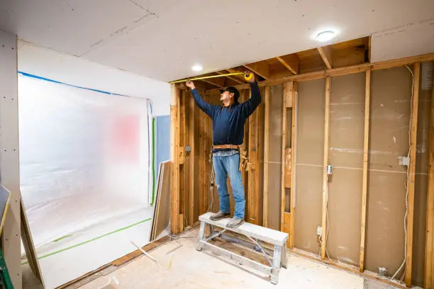 Modern bathroom remodel in progress with professional contractor