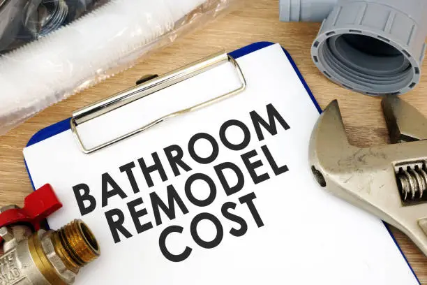 Cost breakdown of bathroom remodel components like flooring, fixtures, lighting, and plumbing