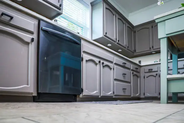 budget kitchen remodel using painted cabinets and laminate countertops