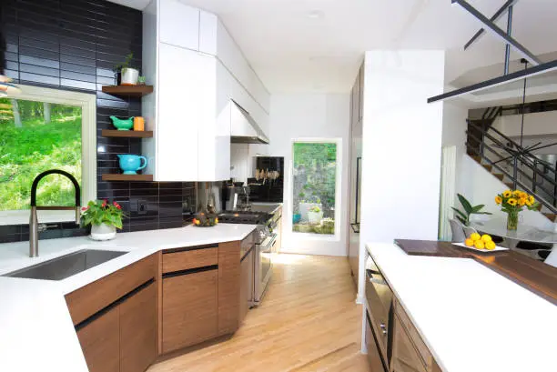 Stylish kitchen remodel with durable surfaces and modern layout