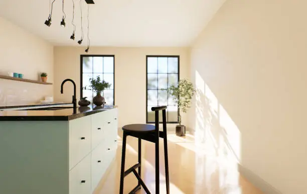 Neurodiverse-inclusive kitchen design with easy-access counters and calming colors.