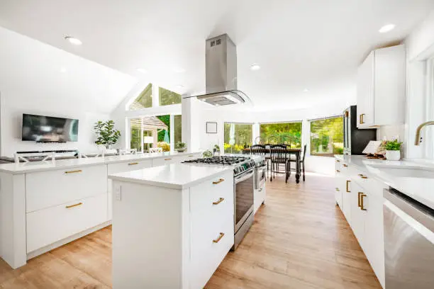 Bright, naturally lit kitchen remodel with open layout and modern finishes