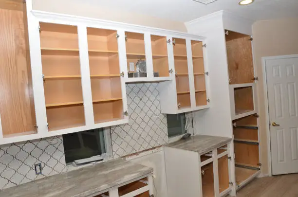 cabinet refacing during budget kitchen remodel