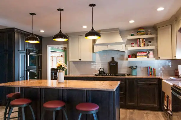 Kitchen with dual work zones, crafted by KBR’s kitchen remodeling companies for multigenerational functionality.