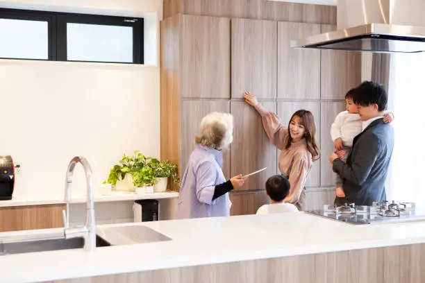 Family consultation for kitchen and bathroom remodeling, showcasing KBR’s multigenerational design expertise.