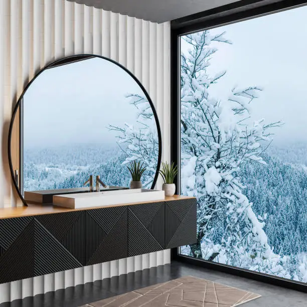 Bathroom with winter updates like a new vanity