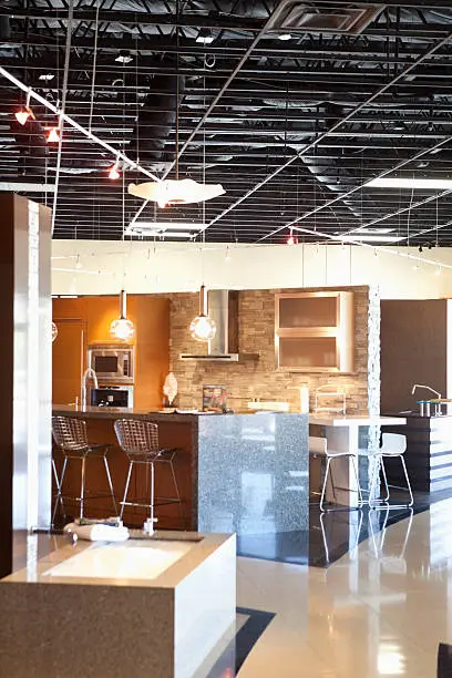 KBR showroom displaying a cohesive kitchen and bathroom remodel
