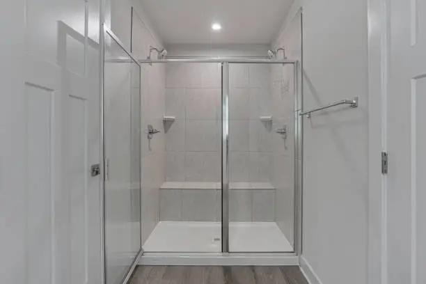 Bathroom with statement tiles and modern fixtures