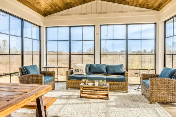 Sunroom with smart features and energy-efficient elements